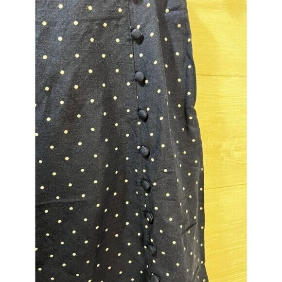 Petite Dotted Button Trim Linen Blend Skirt 0P NWT - Picture 6 of 7